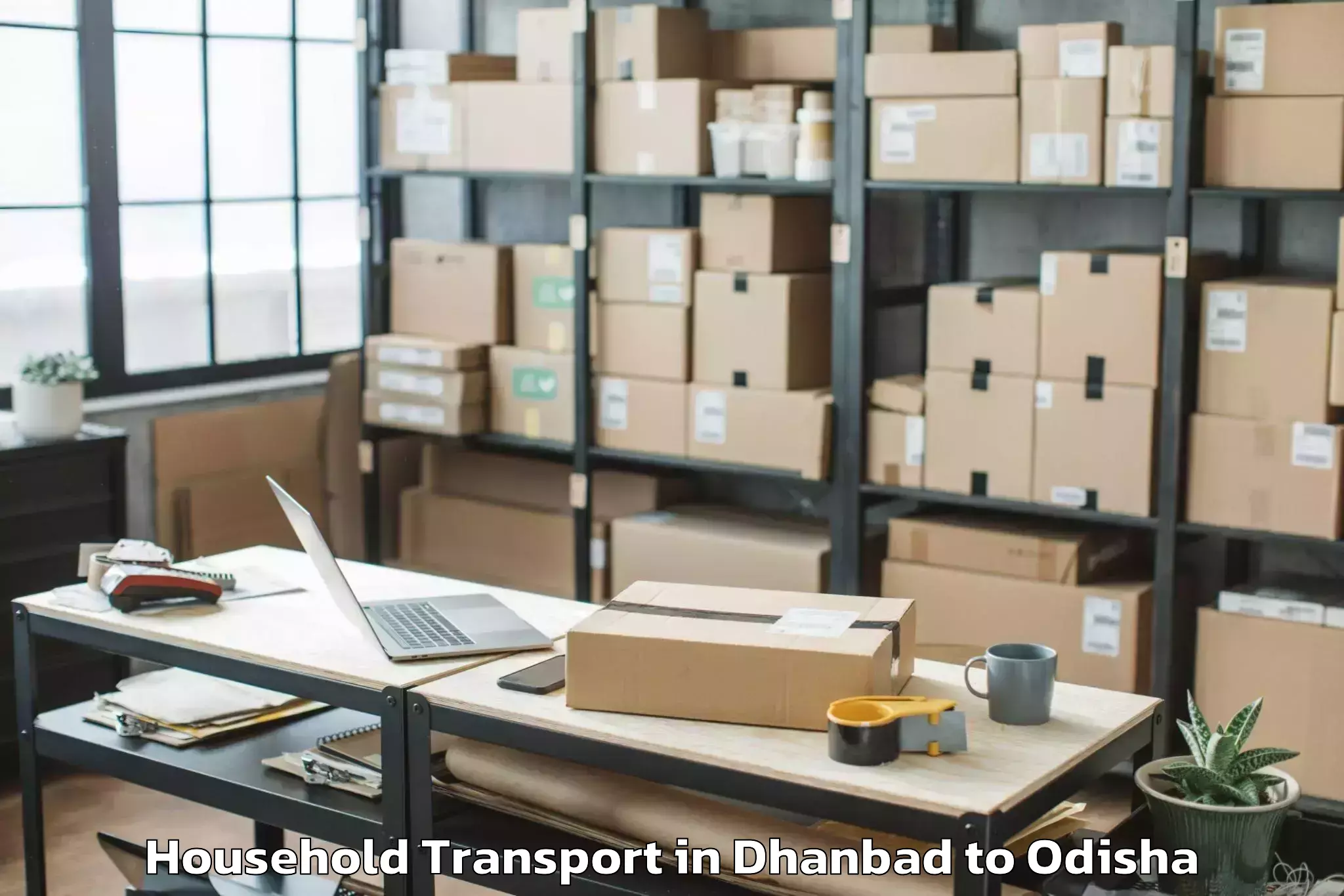 Book Dhanbad to Khallikot Household Transport Online